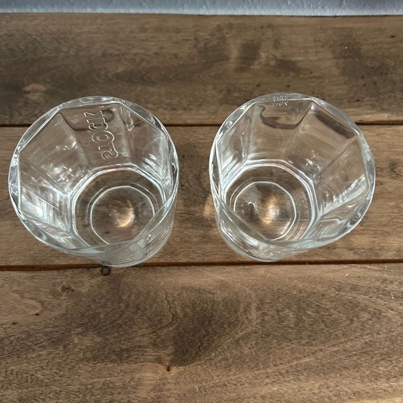 Stock Brandy Glass Set of 2 Octagon Old Fashion Rocks Embossed Glasses 20CL - Picture 6 of 9